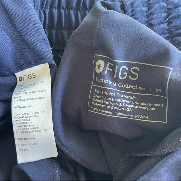 Figs Scrub Set Navy Blue Catarina Top High Waisted Uman Joggers Medium - Picture 9 of 9